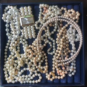 Lot Of Vintage To Modern foux pearls.
